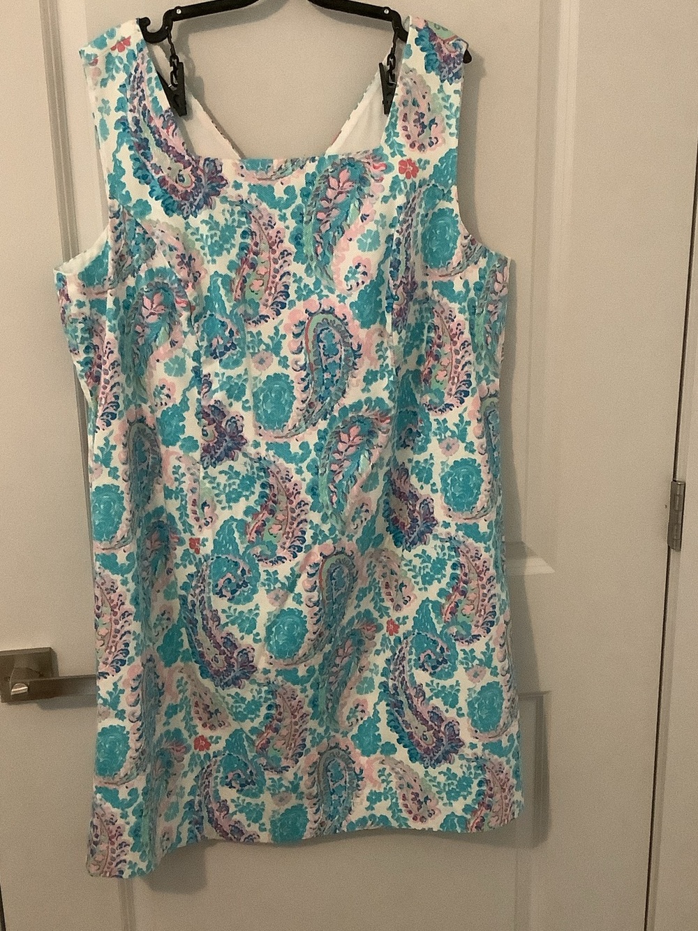 Talbots Sleeveless Paisley Midi Dress in Turquoise, Pink and White